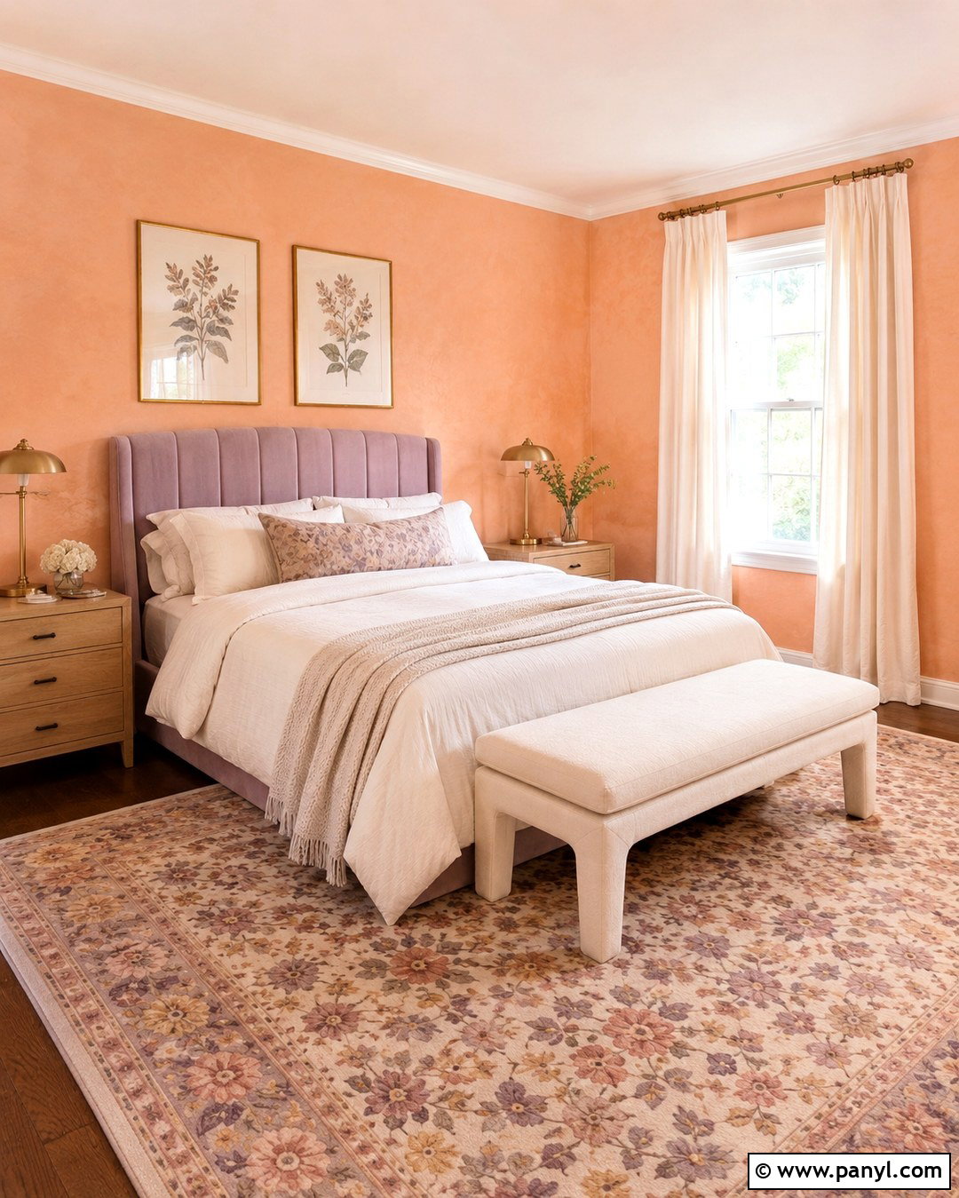 Pale Orange Guest Bedroom With Lavender - 20 Pale Orange Wall Paint Ideas
