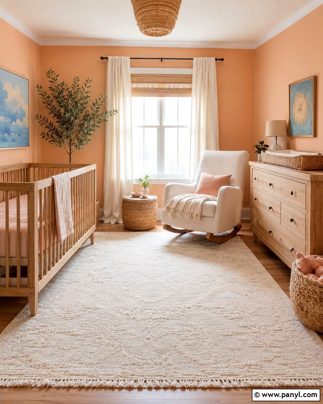 Pale Orange Nursery With Warm Neutrals - 20 Pale Orange Wall Paint Ideas