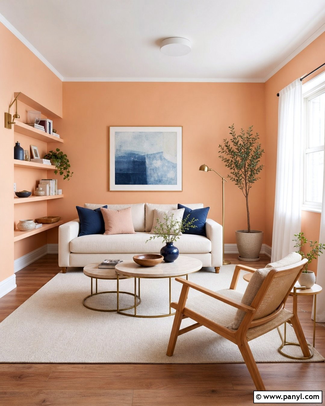 Pale Orange Small Living Room - 30 Orange Wall Color Ideas