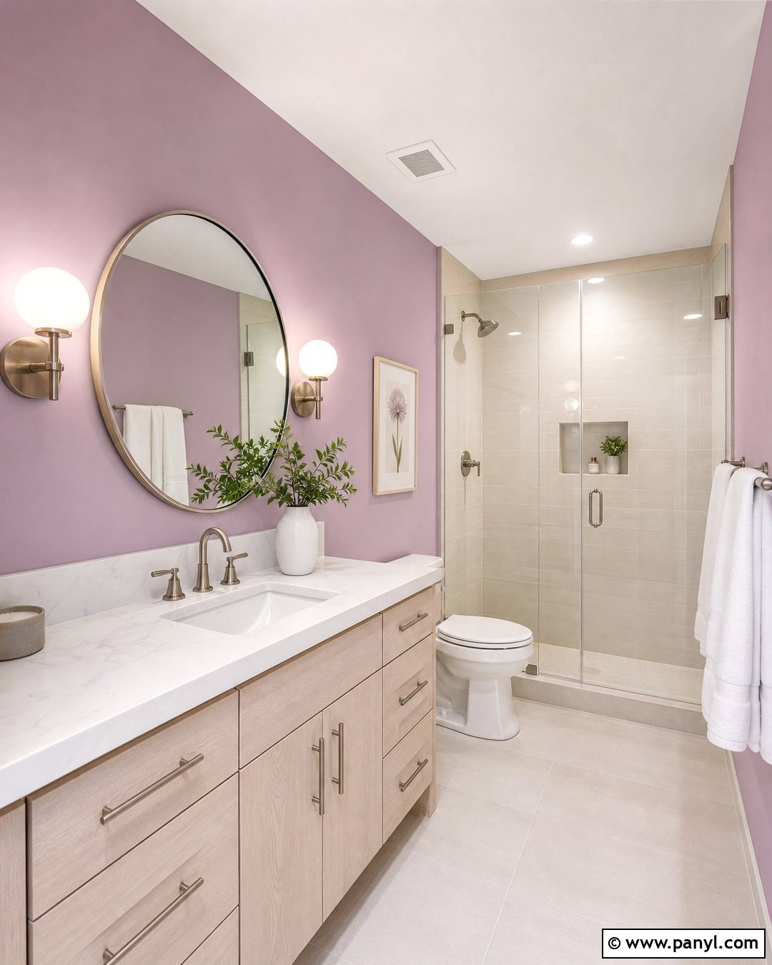 Pale Orchid Purple Bathroom - 20 Modern Purple Wall Color Ideas