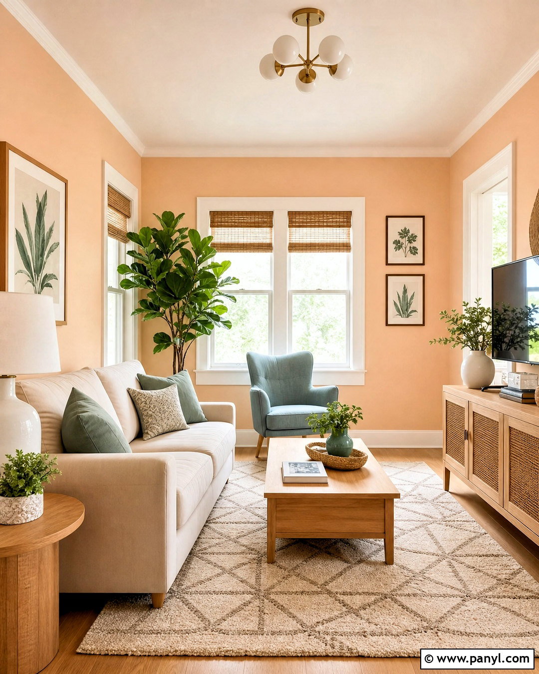 Pale Peach Small Living Room - 20 small living room paint color ideas
