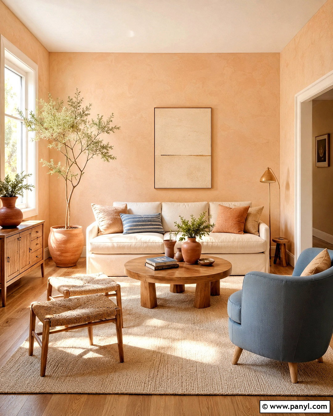 Pale Peach Small Living Room - 20 Wall Colours For Small Living Room Ideas