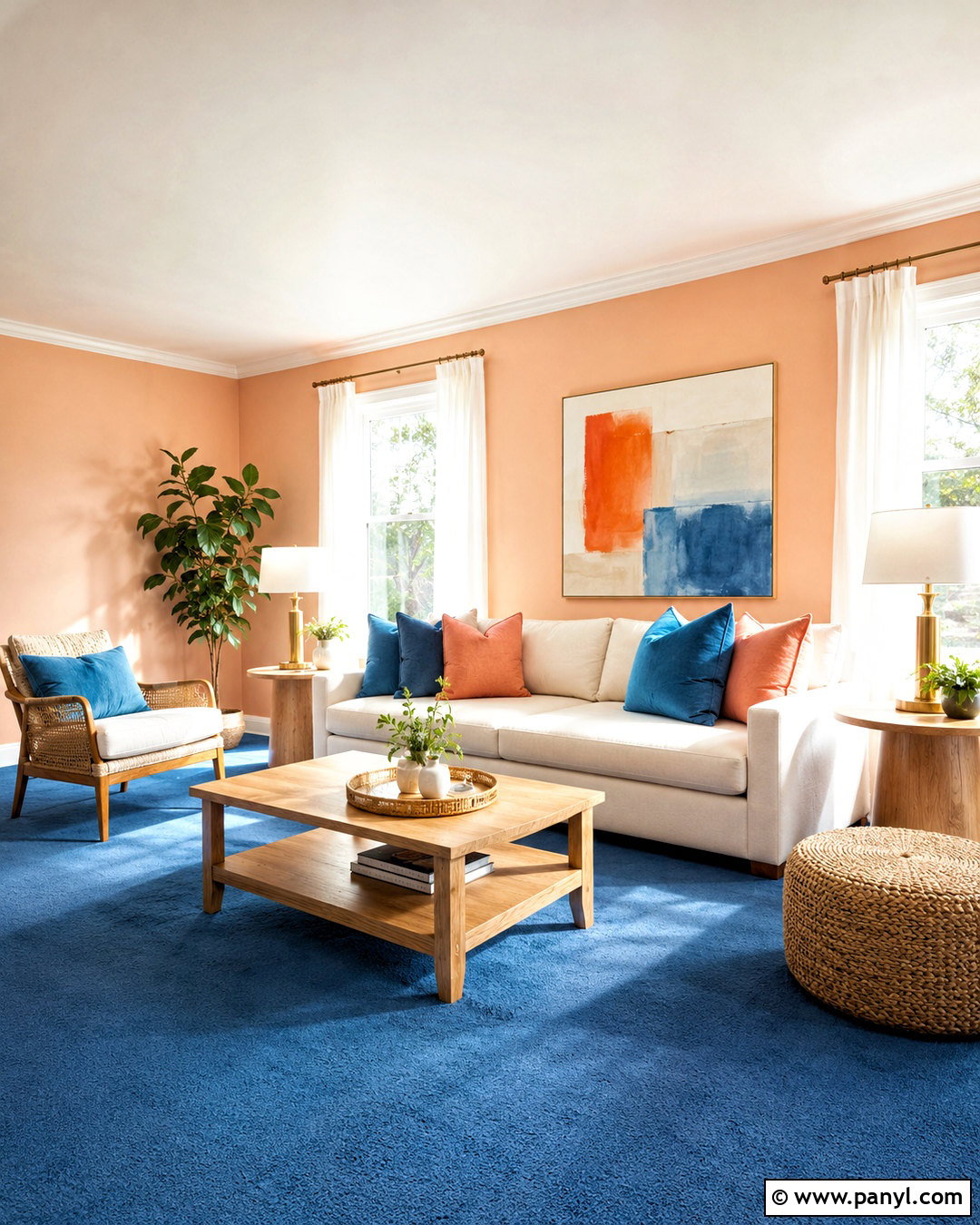 Pale Peach Walls With Blue Carpet - 20 Wall Color With Blue Carpet Ideas