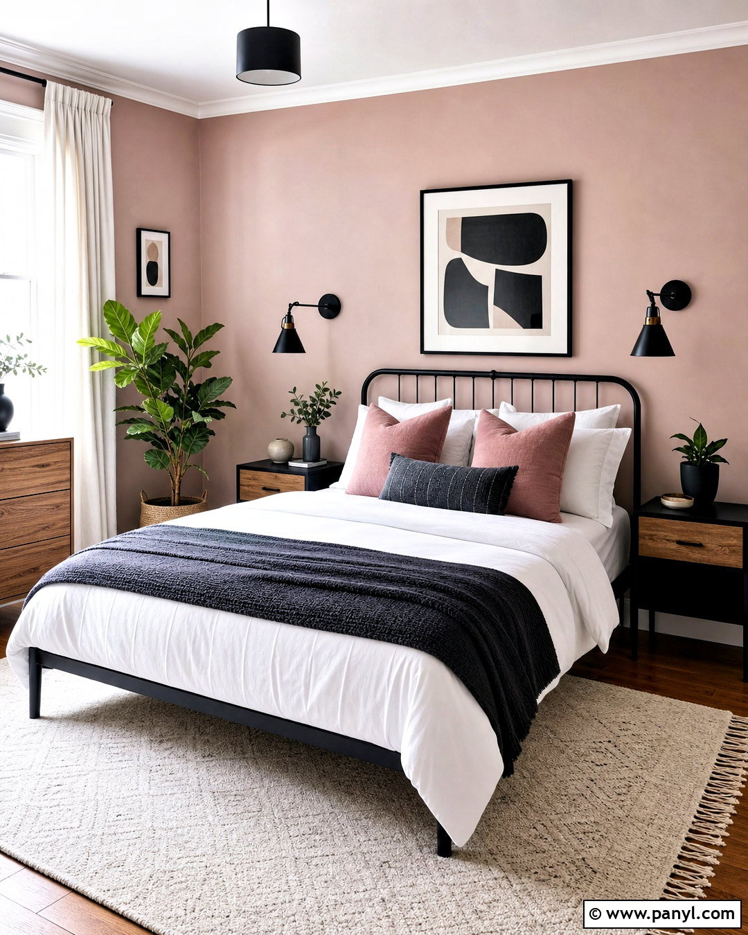 Pale Pink And Black Bedroom - 20 pale pink room ideas