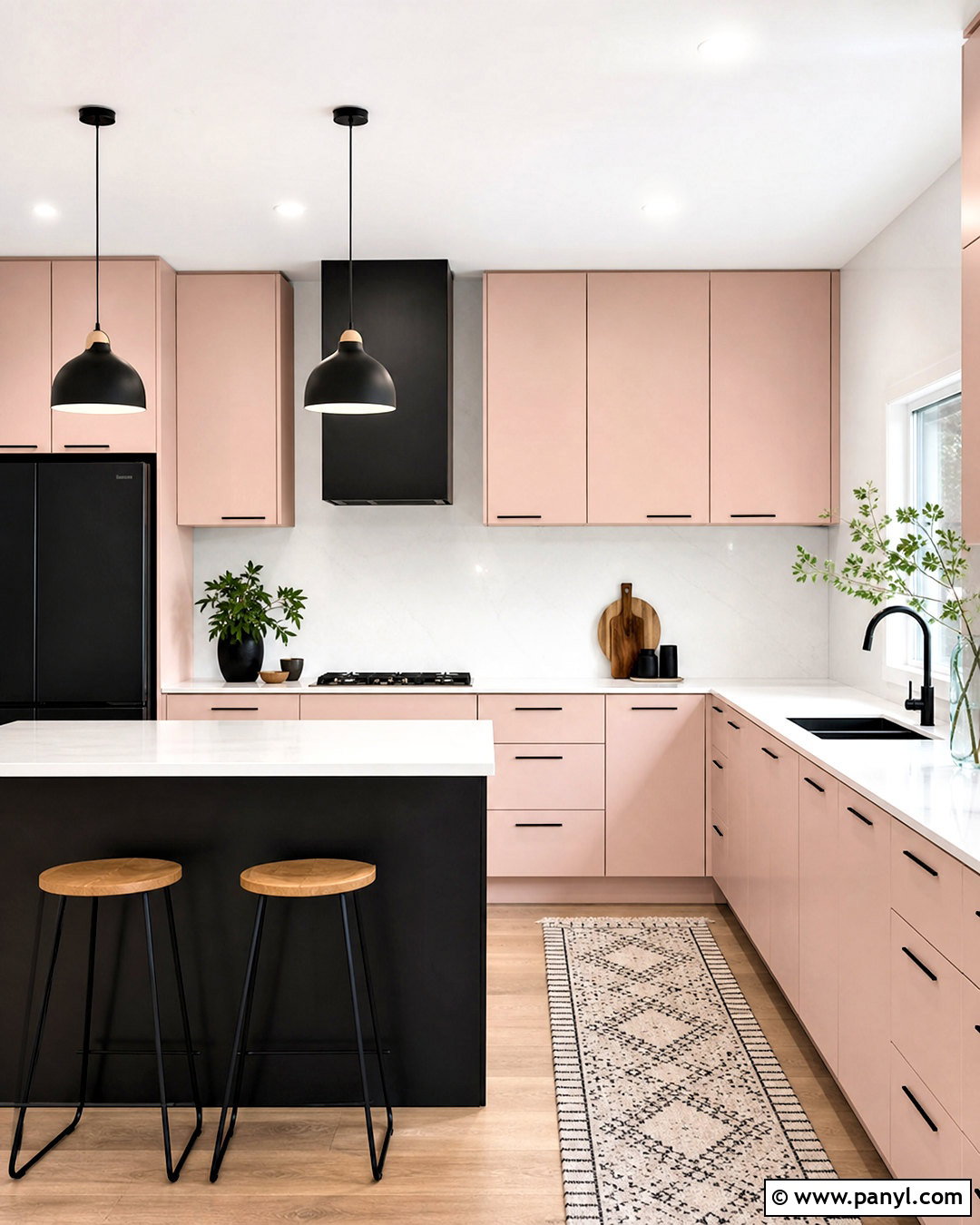 Pale Pink And Black Kitchen - 20 pale pink kitchen ideas