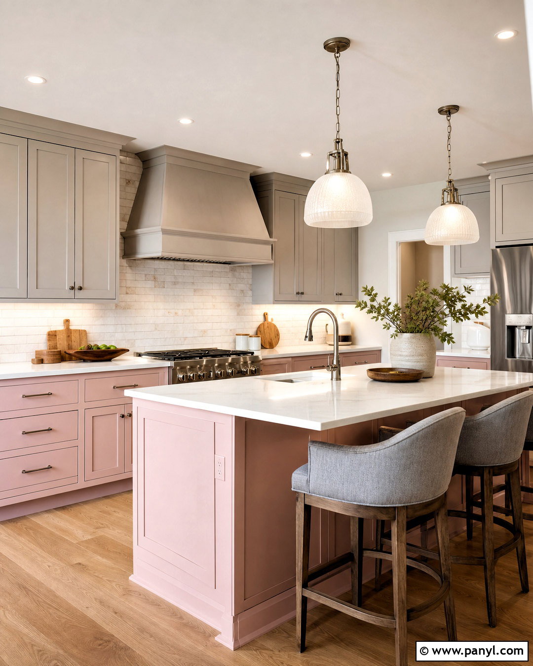 Pale Pink And Gray Kitchen - 20 pale pink kitchen ideas