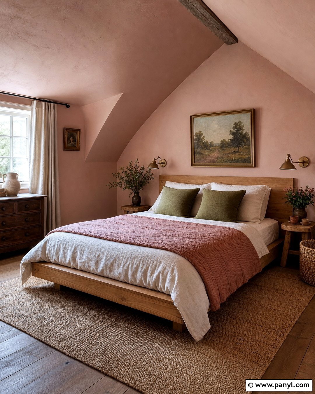 Pale Pink Attic Bedroom Walls - 20 Rustic Pink Wall Color Ideas