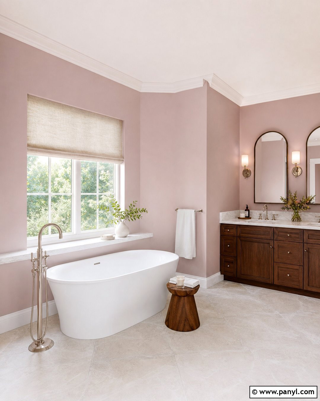 Pale Pink Bathroom Walls With Freestanding Tub - 25 Pale Pink Bathroom Walls