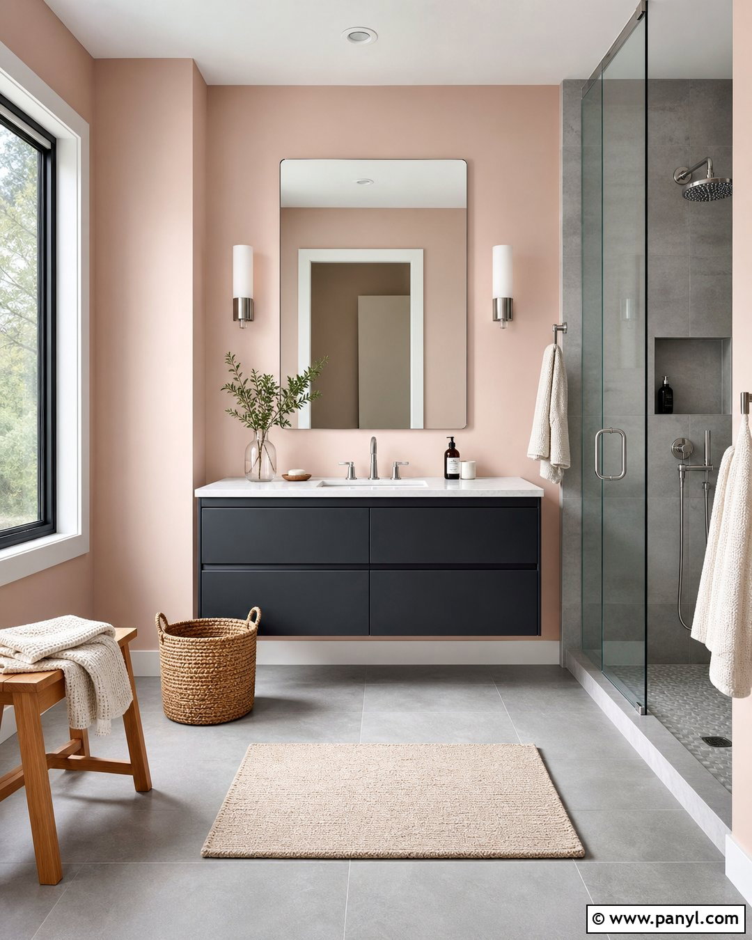 Pale Pink Bathroom Walls With Gray Tile - 25 Pale Pink Bathroom Walls