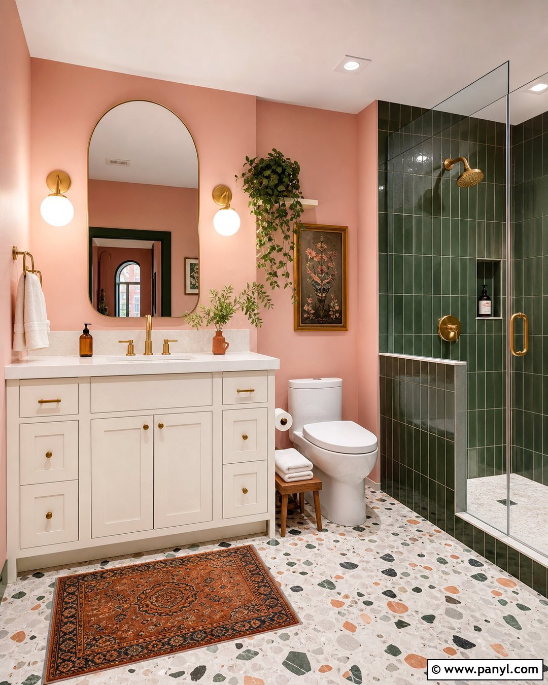Pale Pink Bathroom Walls With Green Tile - 25 Pale Pink Bathroom Walls