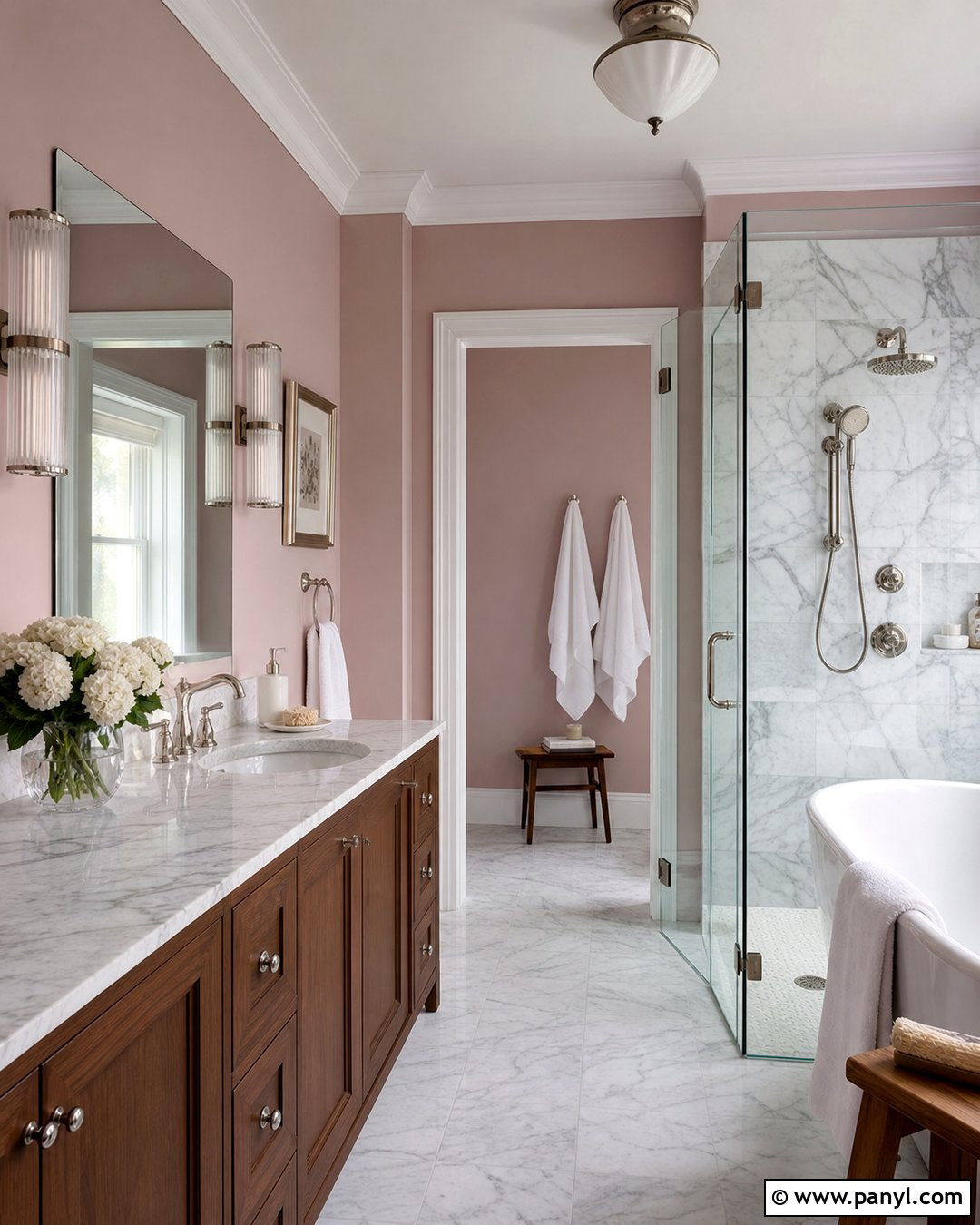 Pale Pink Bathroom Walls With White Marble - 25 Pale Pink Bathroom Walls