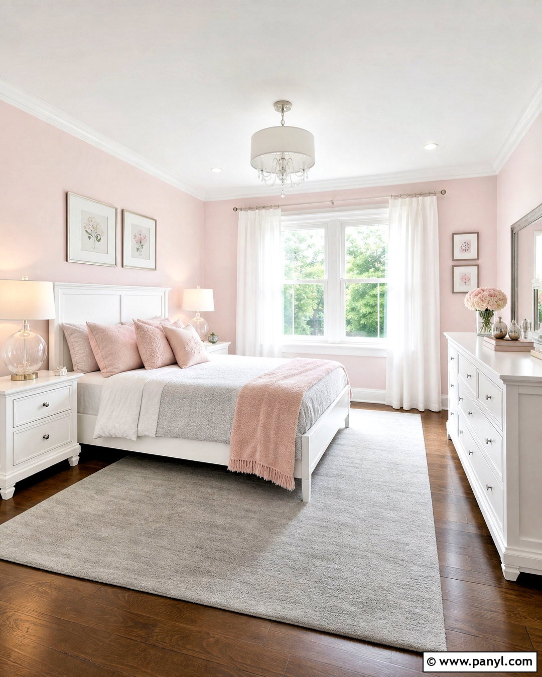 Pale Pink Bedroom With White Furniture - 20 bedroom paint colors pink ideas