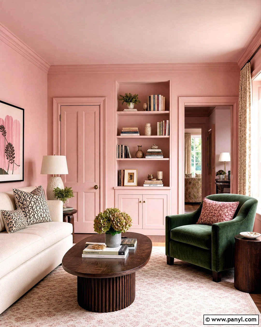 Pale Pink Color Drenched Room - 20 pale pink walls