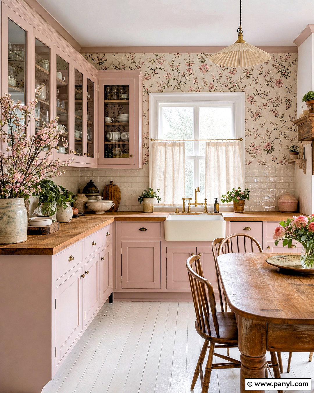 Pale Pink Cottage Kitchen - 20 pale pink kitchen ideas