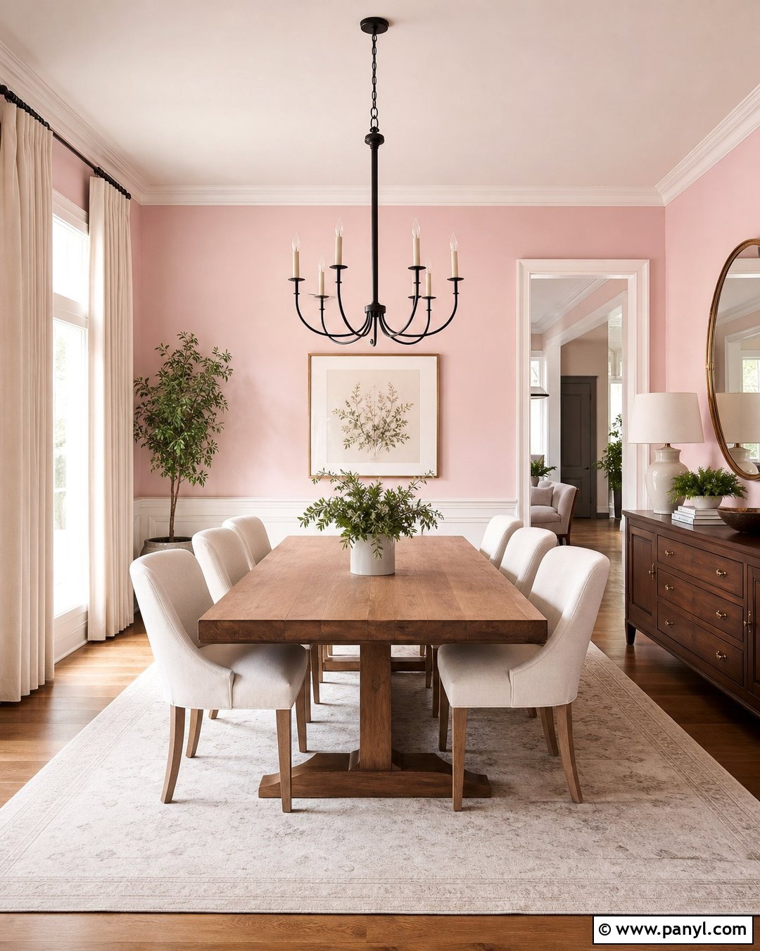 Pale Pink Dining Room Walls - 50 Pink Wall Ideas