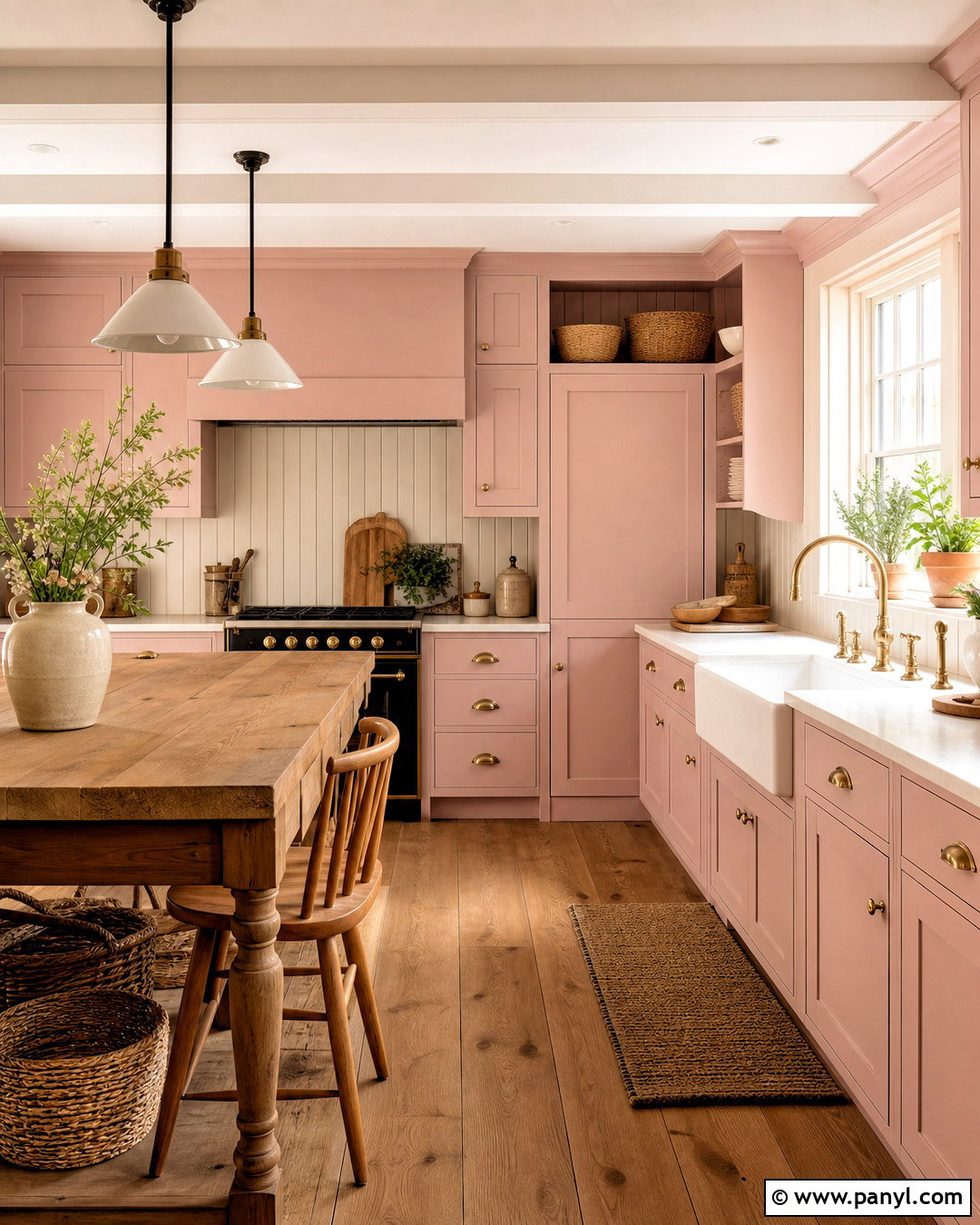Pale Pink Farmhouse Kitchen - 20 pale pink kitchen ideas