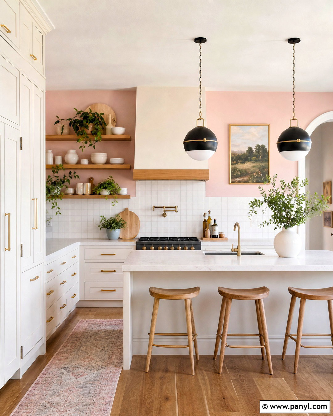 Pale Pink Kitchen Wall - 20 pink wall painting ideas