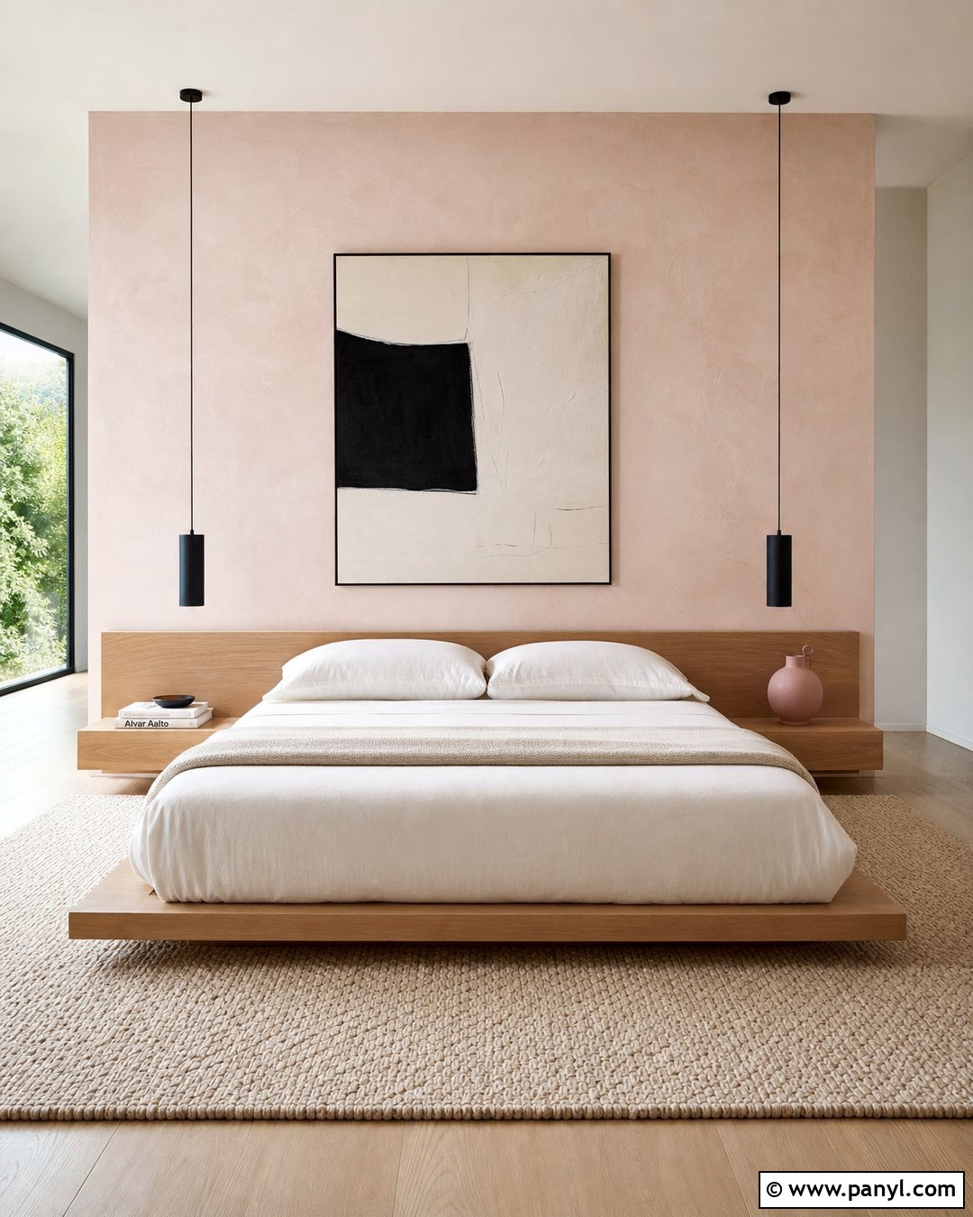 Pale Pink Minimalist Accent Wall - 35 pink accent walls