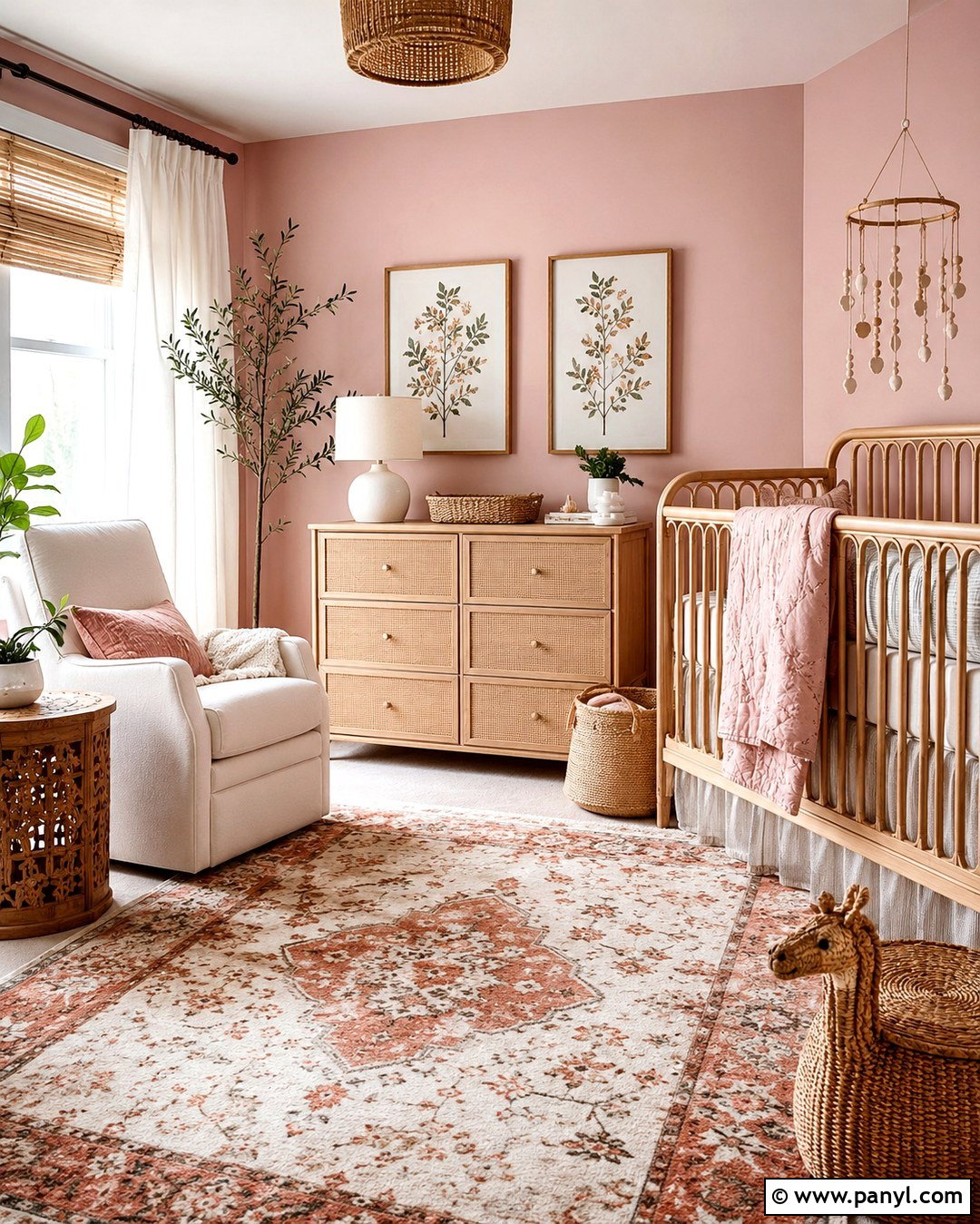Pale Pink Nursery Walls With Boho Decor - 20 Pale Pink Nursery Walls