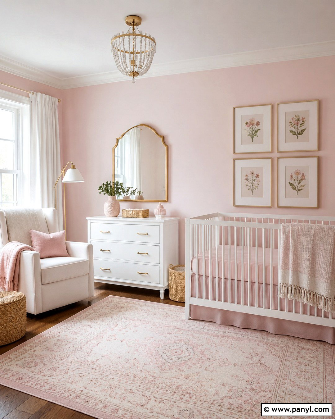 Pale Pink Nursery Walls With Gold Accents - 20 Pale Pink Nursery Walls