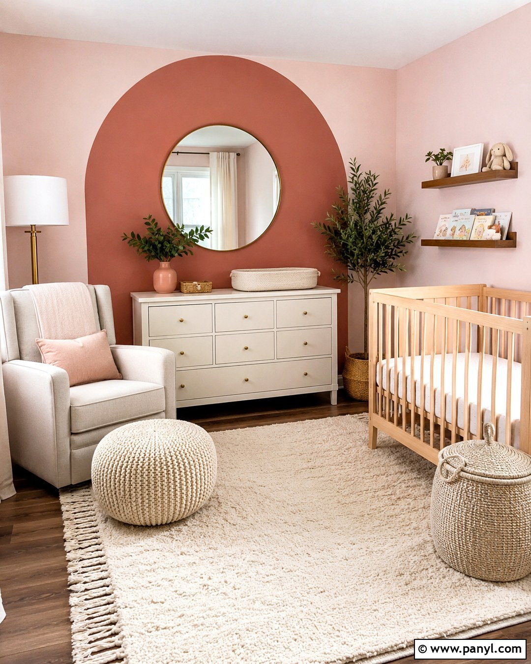 Pale Pink Nursery Walls With Painted Arches - 20 Pale Pink Nursery Walls