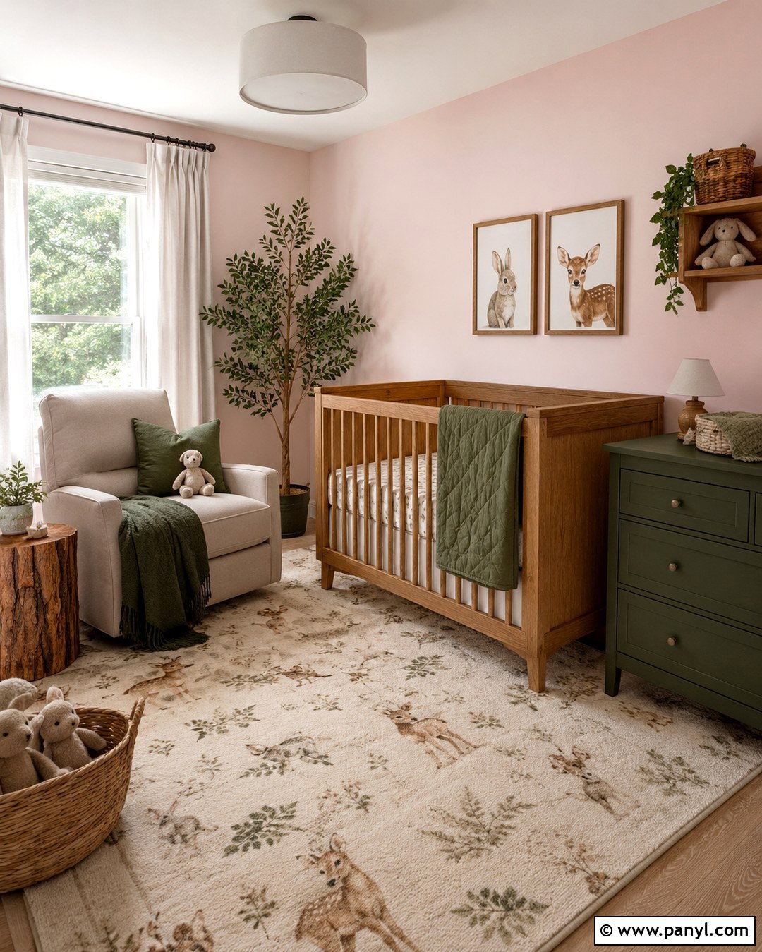 Pale Pink Nursery Walls With Woodland Decor - 20 Pale Pink Nursery Walls