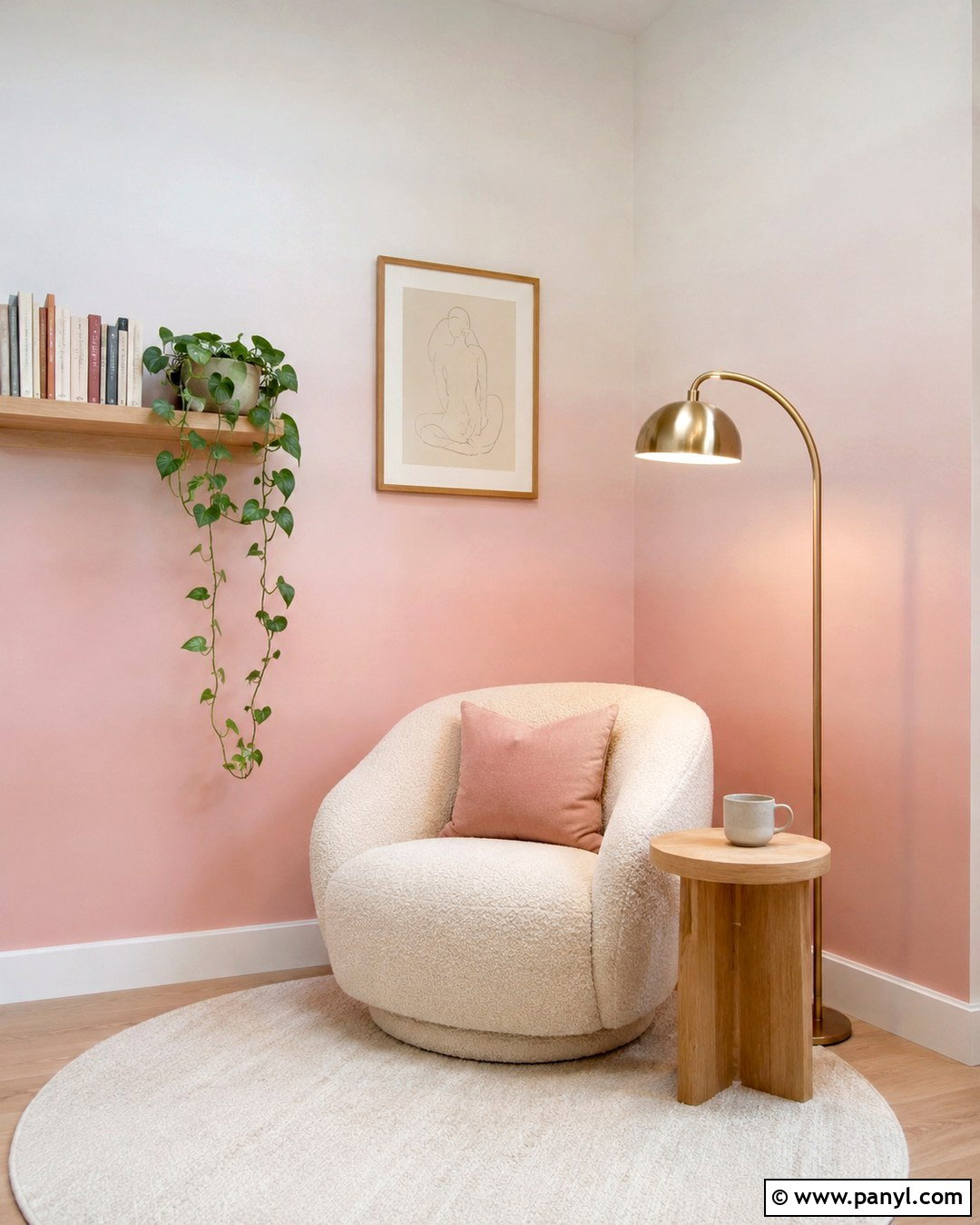 Pale Pink Ombre Reading Nook Wall - 20 Pink Ombre Wall Paint Ideas