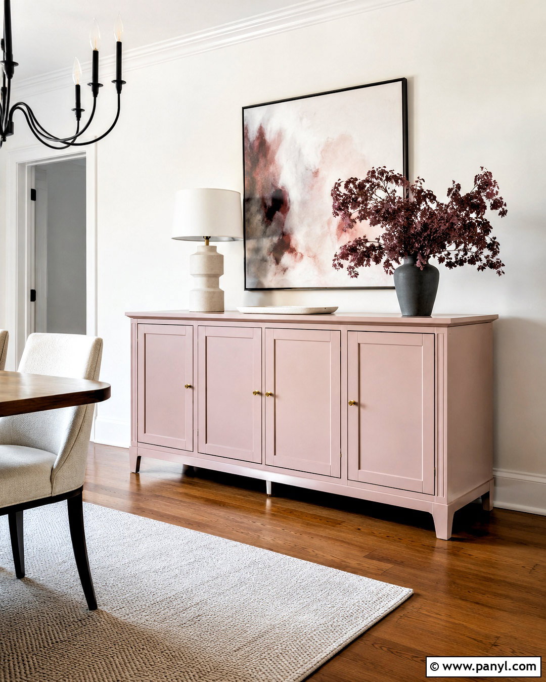 Pale Pink Painted Buffet - 20 painted buffet ideas