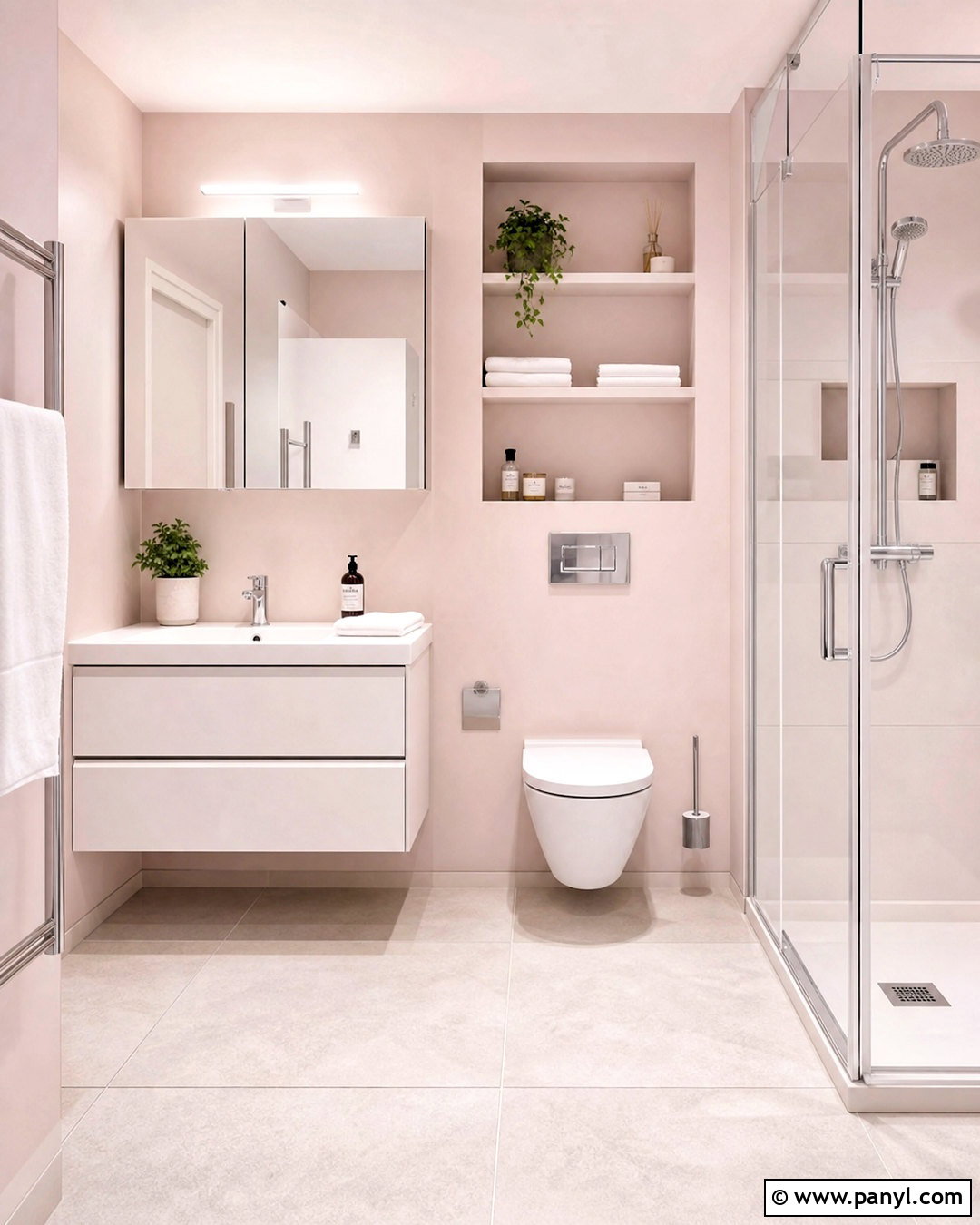 Pale Pink Small Bathroom - 20 pink bathroom paint ideas