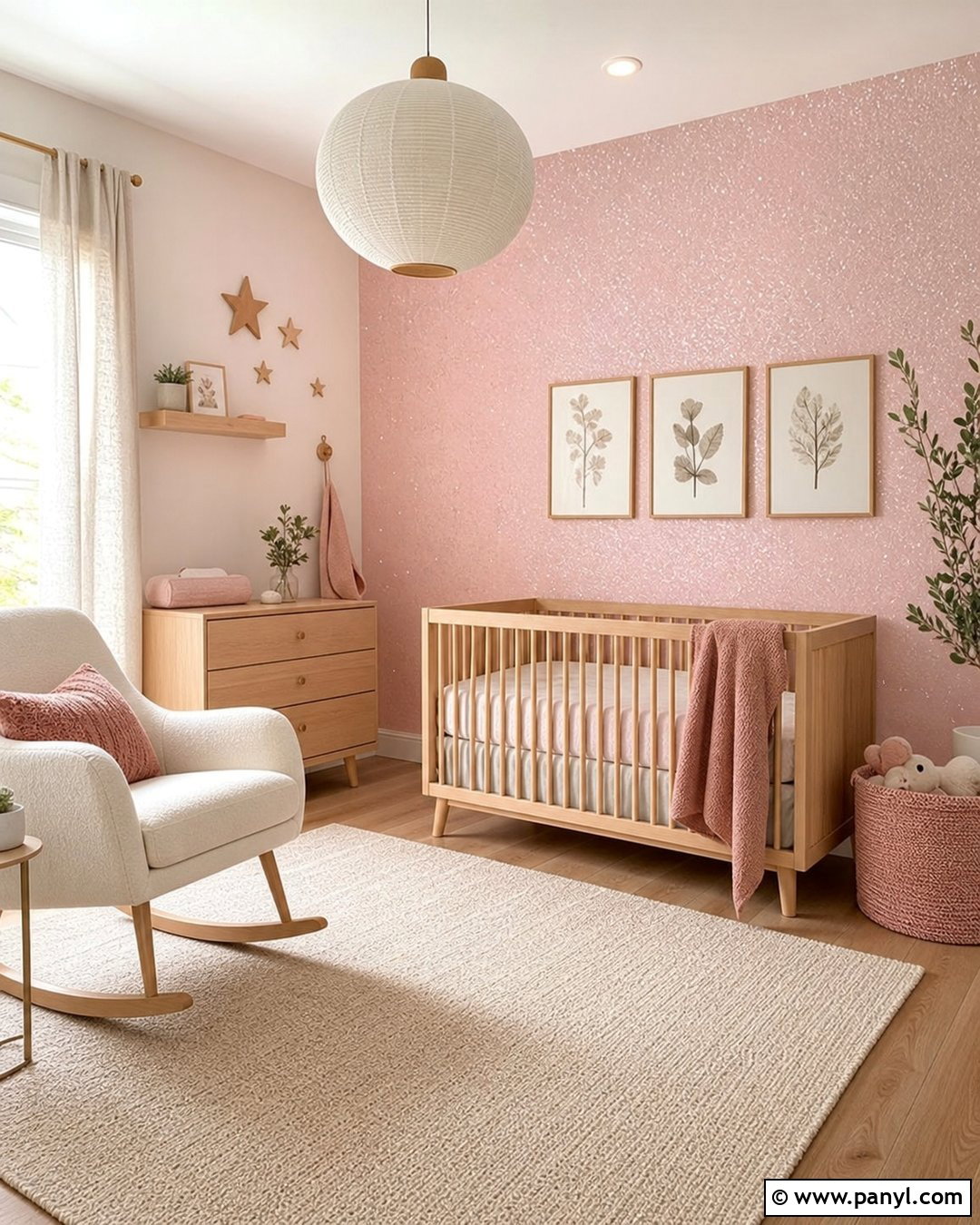 Pale Pink Sparkle Nursery Wall - 20 Pink Sparkle Paint For Walls