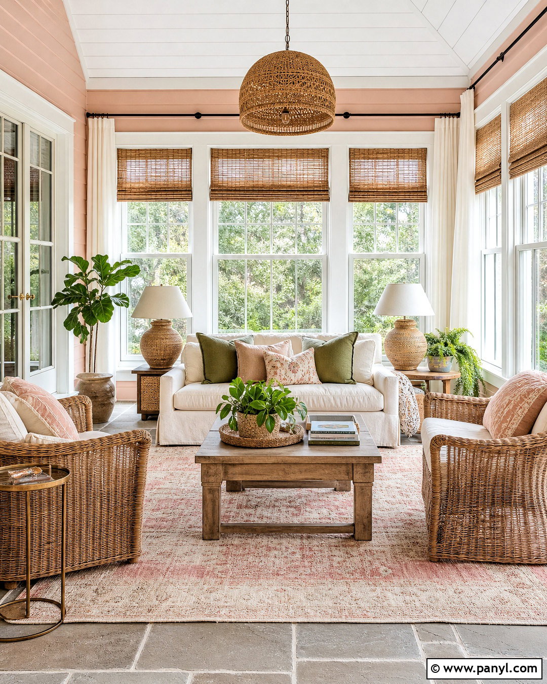 Pale Pink Sunroom - 20 pale pink room ideas