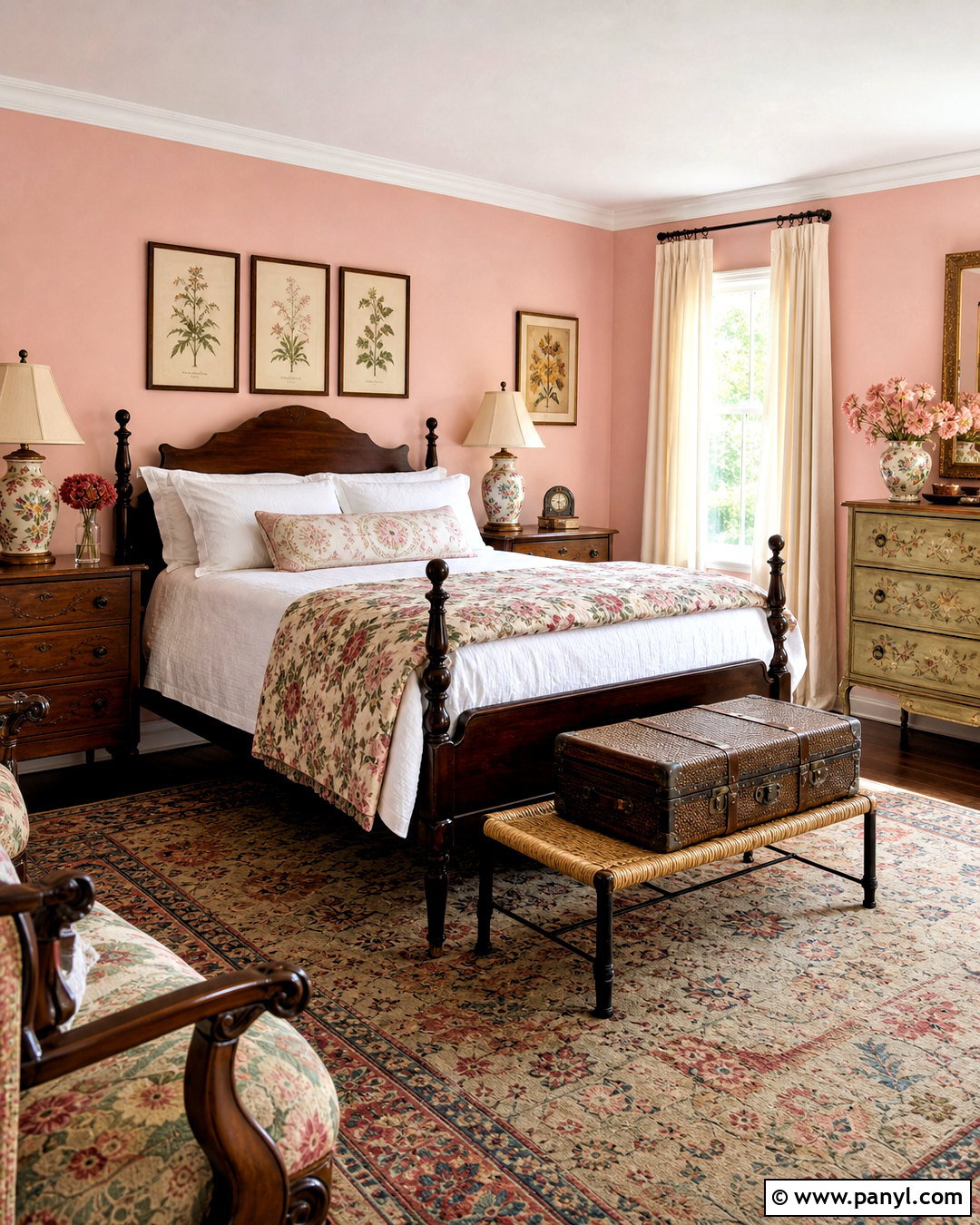 Pale Pink Vintage Guest Bedroom - 20 pale pink room ideas