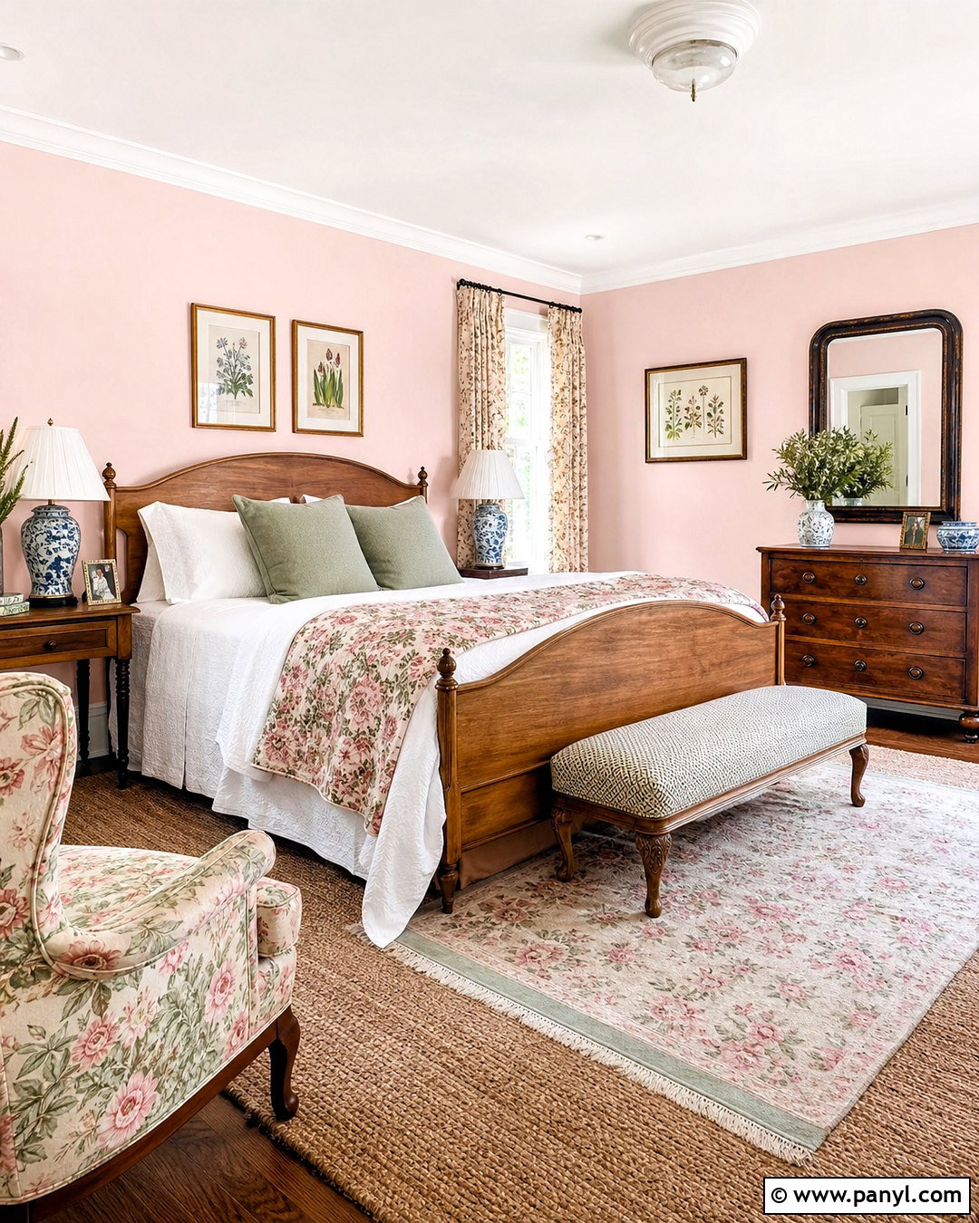 Pale Pink Walls In A Cottage Bedroom - 20 pale pink walls