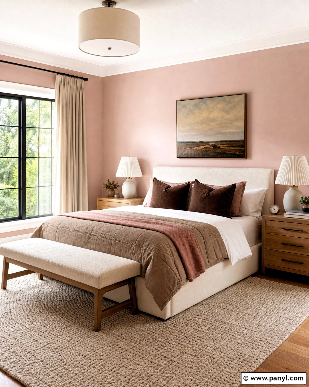 Pale Pink Walls In A Cozy Bedroom - 20 pale pink walls