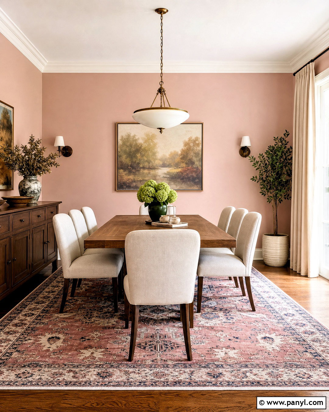 Pale Pink Walls In A Dining Room - 20 pale pink walls