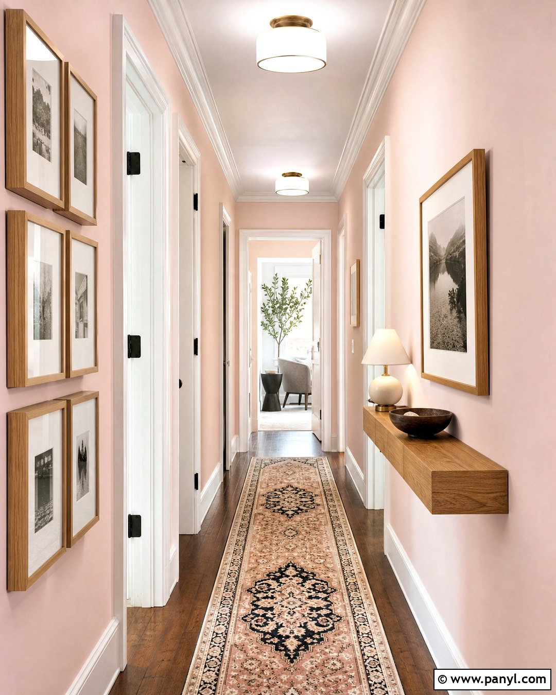 Pale Pink Walls In A Narrow Hallway - 20 pale pink walls