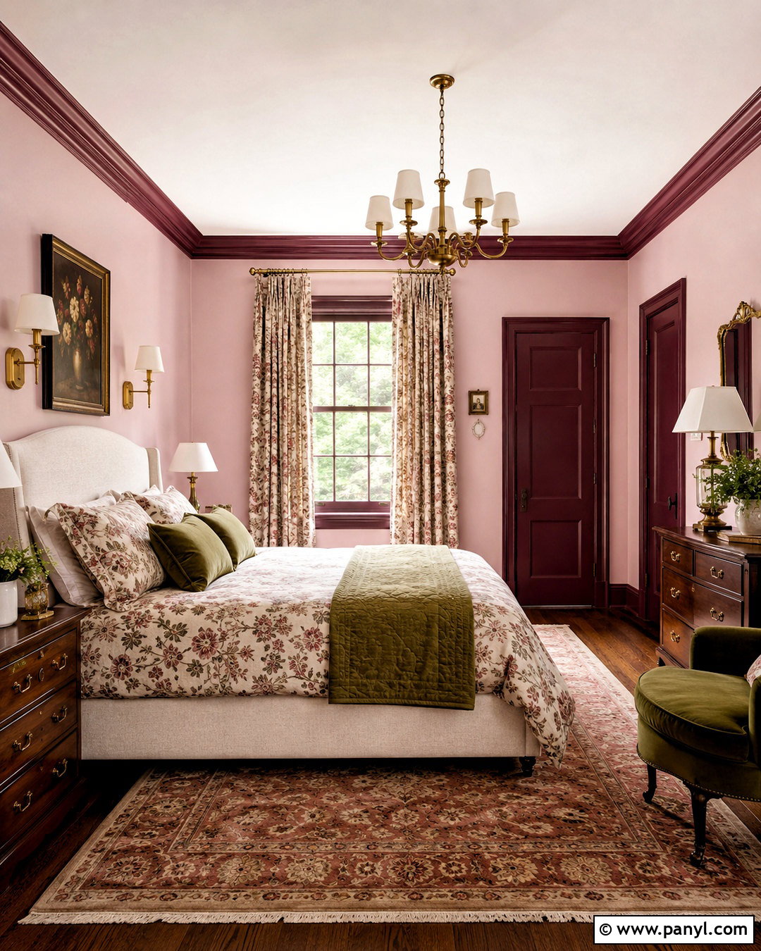 Pale Pink Walls With Burgundy Trim - 40 light walls darker trim ideas