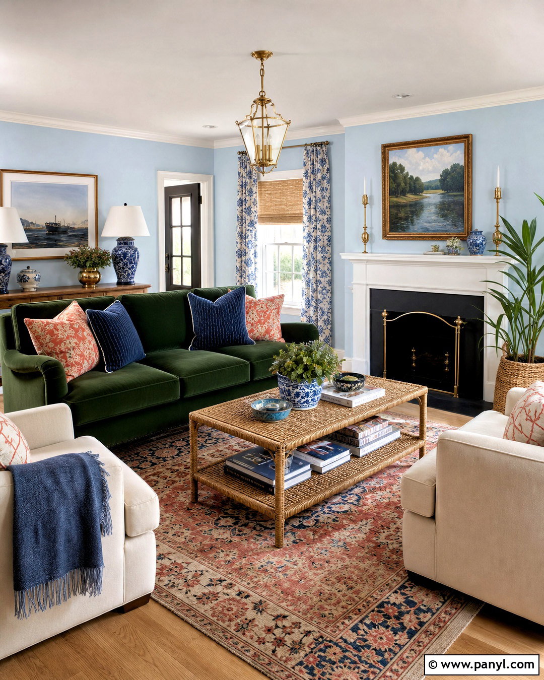 Pale Powder Blue Family Room - 20 family room paint color ideas