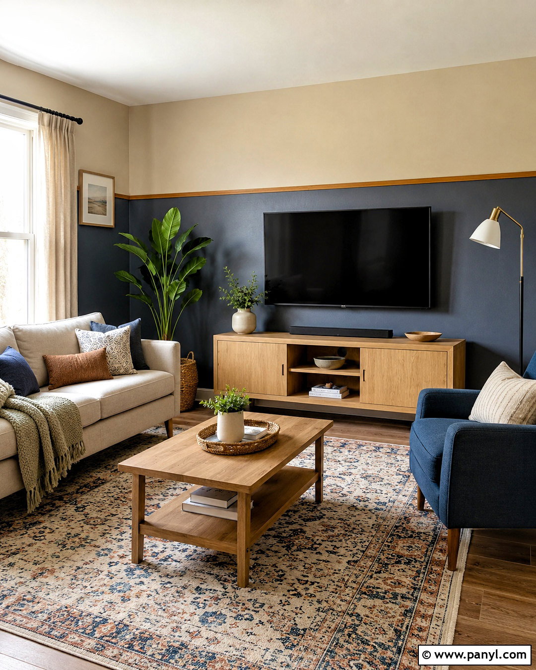 Pale Powder Blue TV Wall - 20 living room tv wall paint ideas