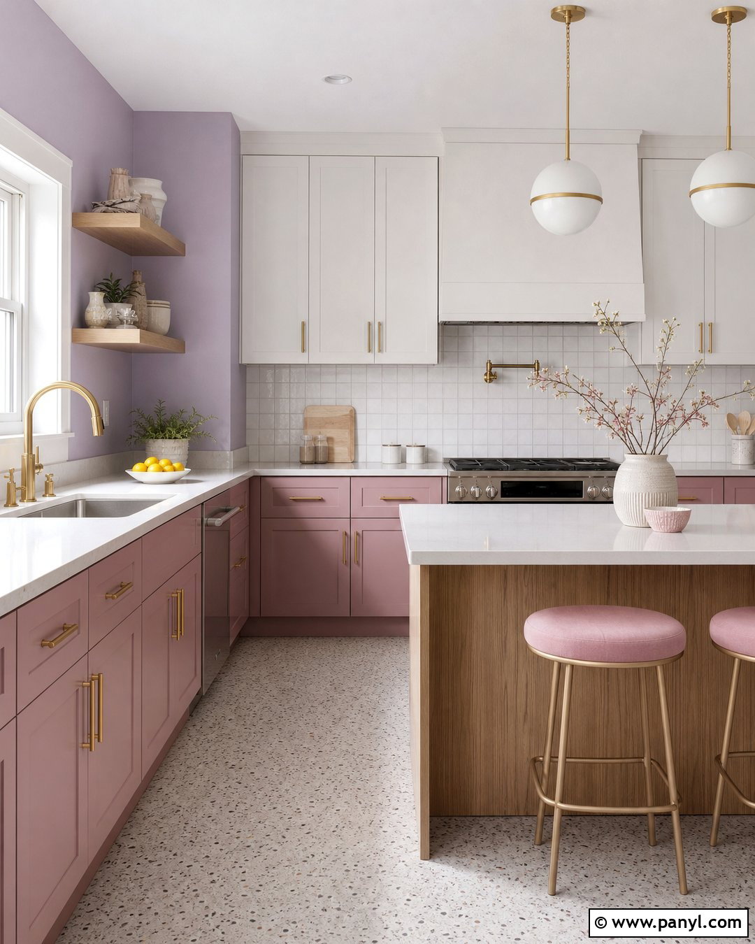 Pale Purple Kitchen Walls With Blush Cabinets - 35 purple kitchen walls
