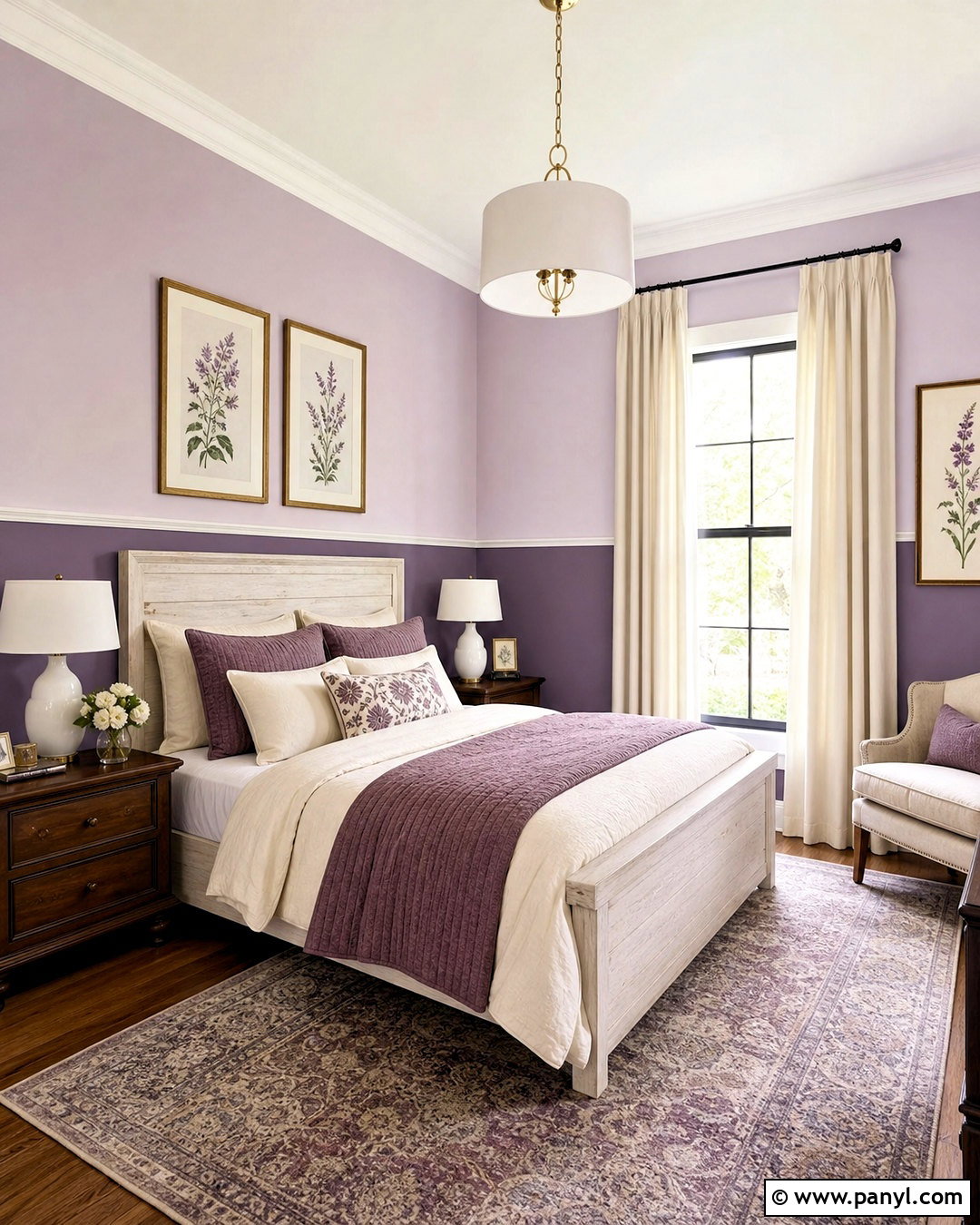 Pale Purple Two Tone Bedroom - 20 purple paint colors bedroom ideas
