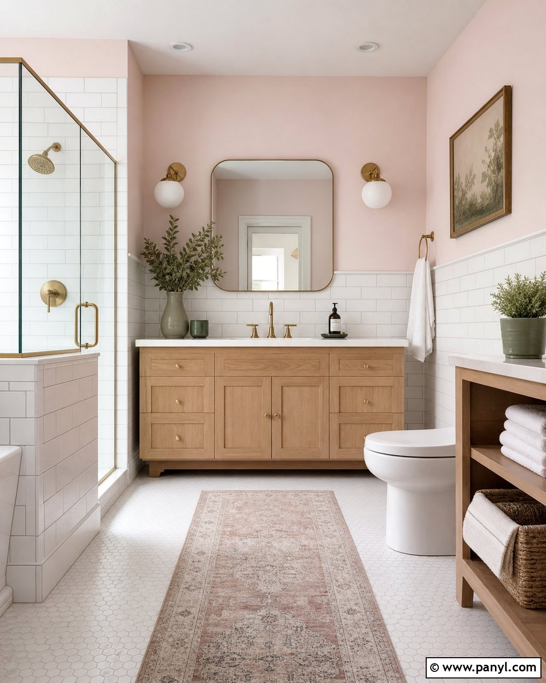 Pale Rose Bathroom - 25 Rose Wall Paint Ideas