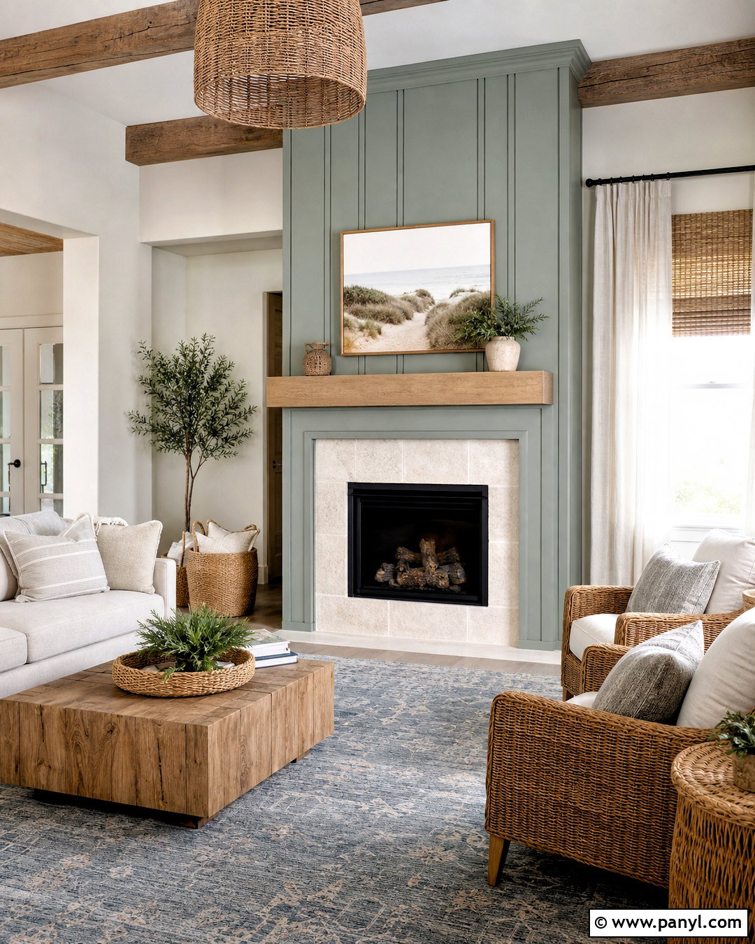 Pale Sage Green Coastal Fireplace - 20 sage green fireplace ideas