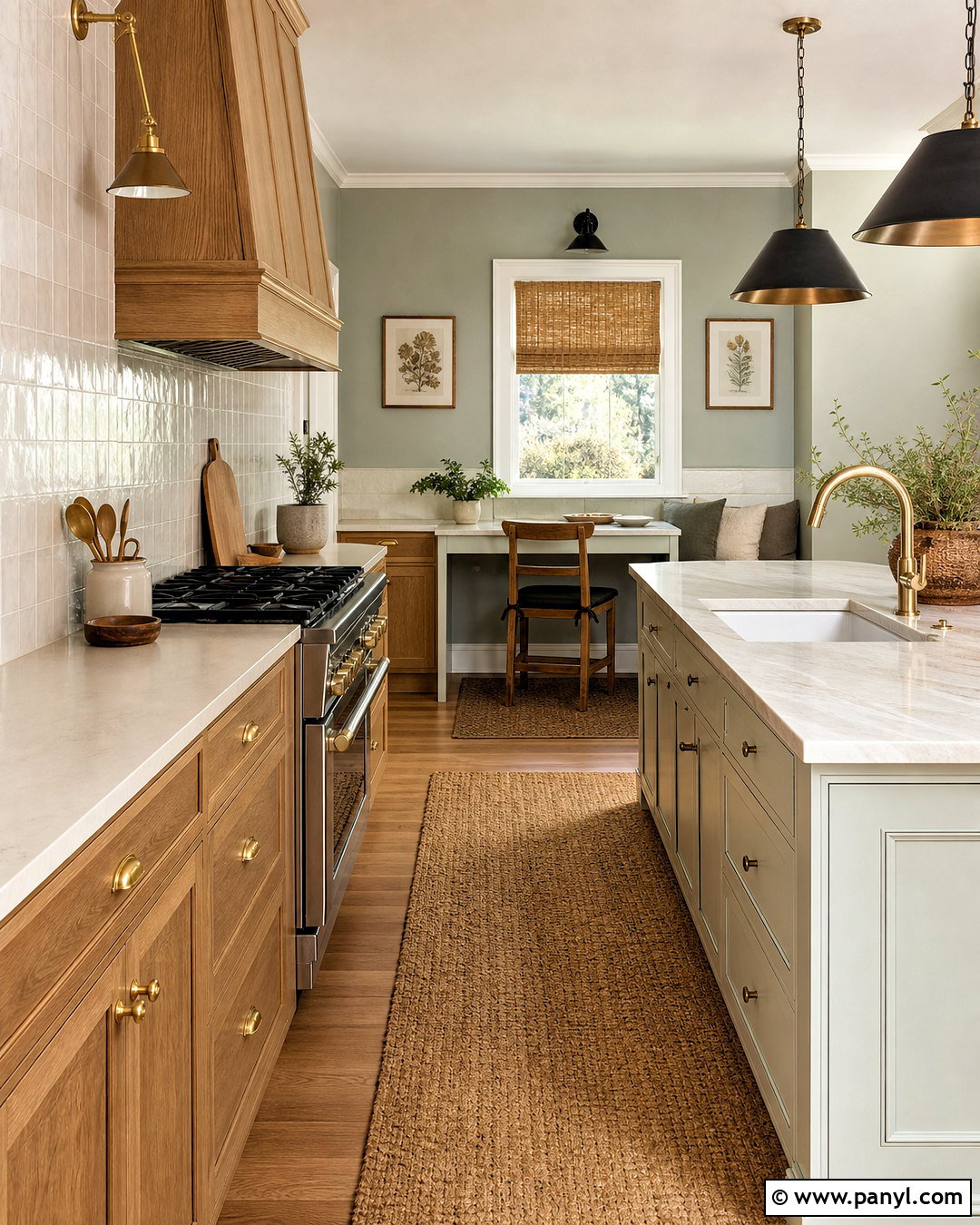 Pale Sage Green Kitchen With Oak Cabinets - 20 kitchen paint colors with oak cabinets
