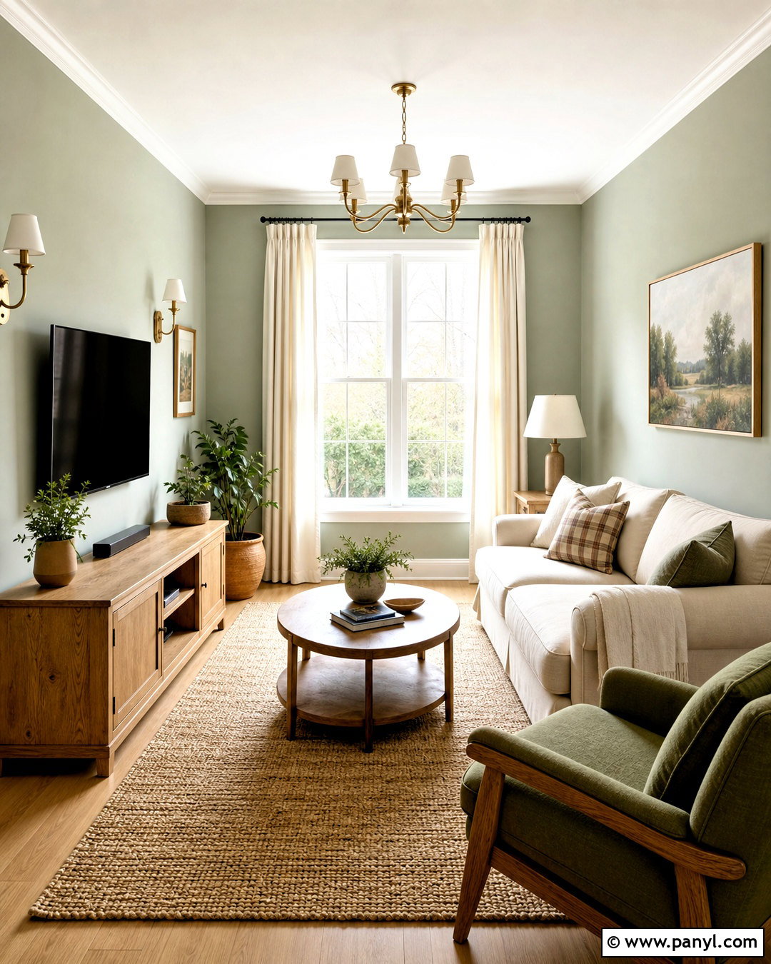 Pale Sage Green Living Room - 20 small living room paint color ideas