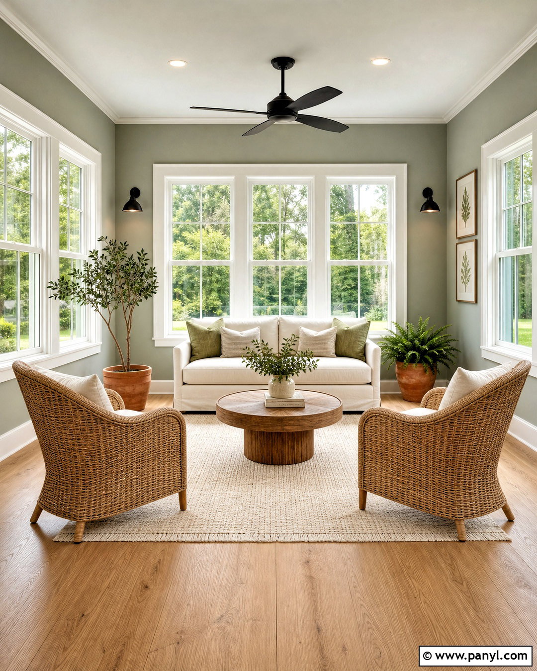 Pale Sage Green Sunroom Paint Color - 20 sunroom paint colors ideas