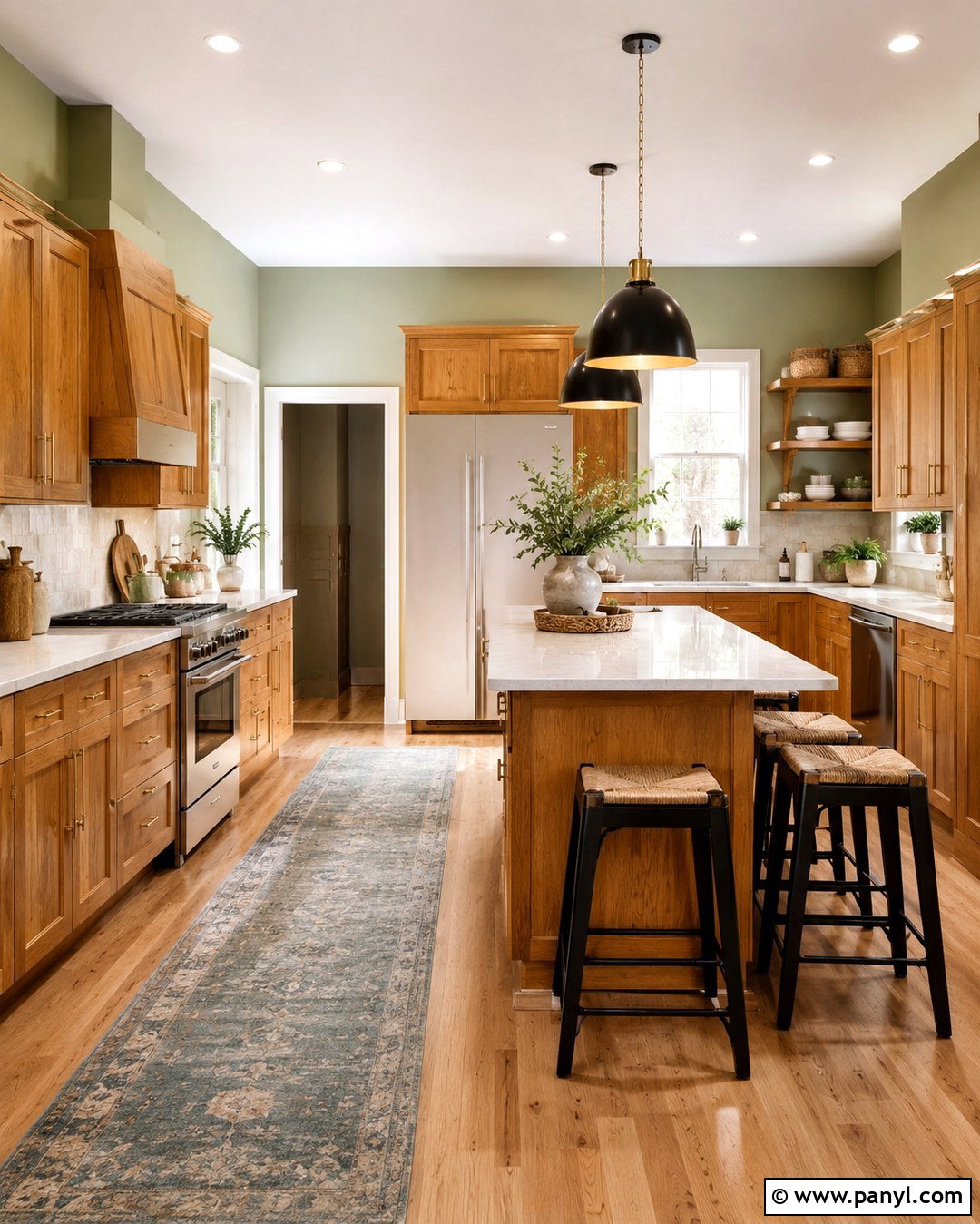 Pale Sage Green Walls With Honey Oak Cabinets - 20 Honey Oak Cabinets Wall Color Ideas