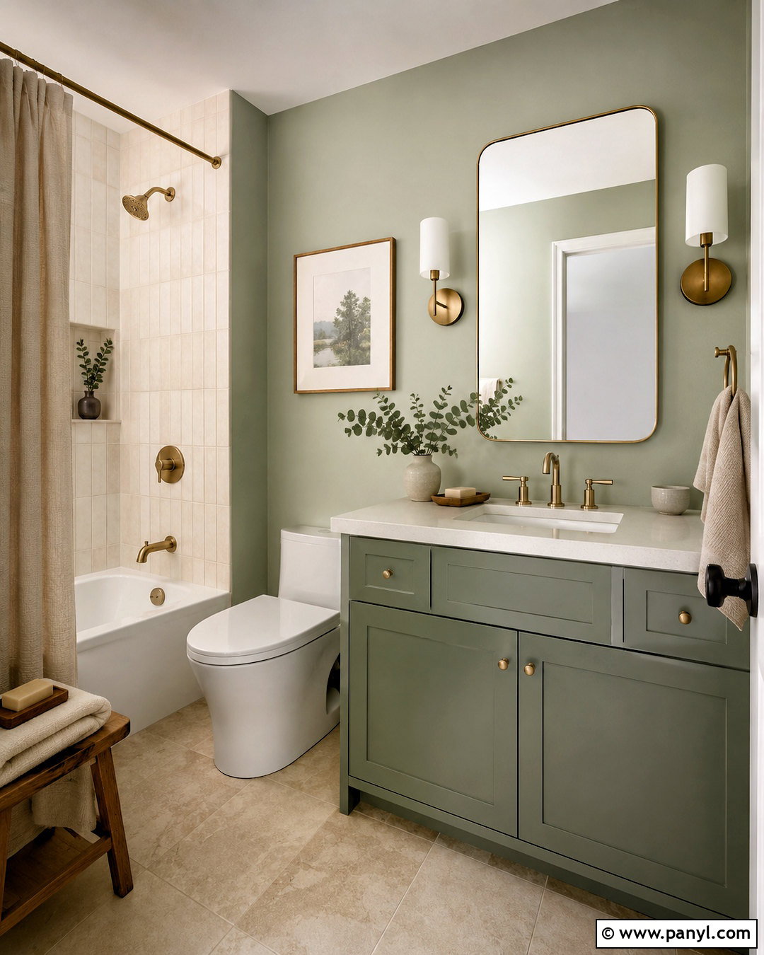 Pale Sage Small Bathroom - 20 paint colors for small bathrooms