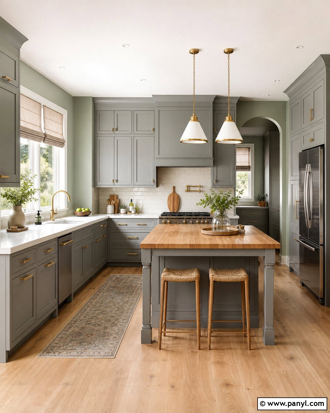Pale Sage Walls With Grey Kitchen Cabinets - 30 Grey Kitchen Cabinets Wall Color Ideas