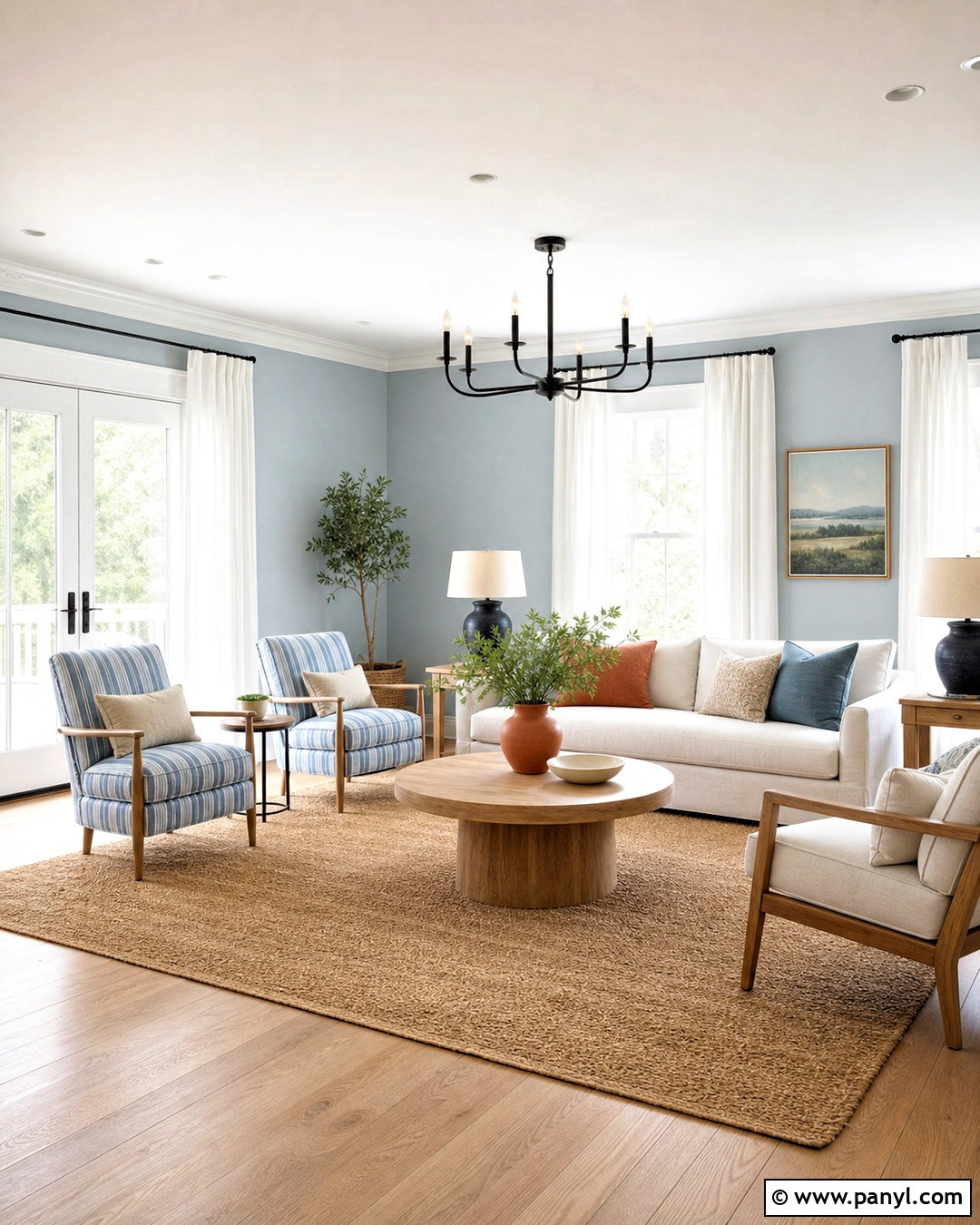 Pale Sky Blue Living Room - 20 blue room paint ideas